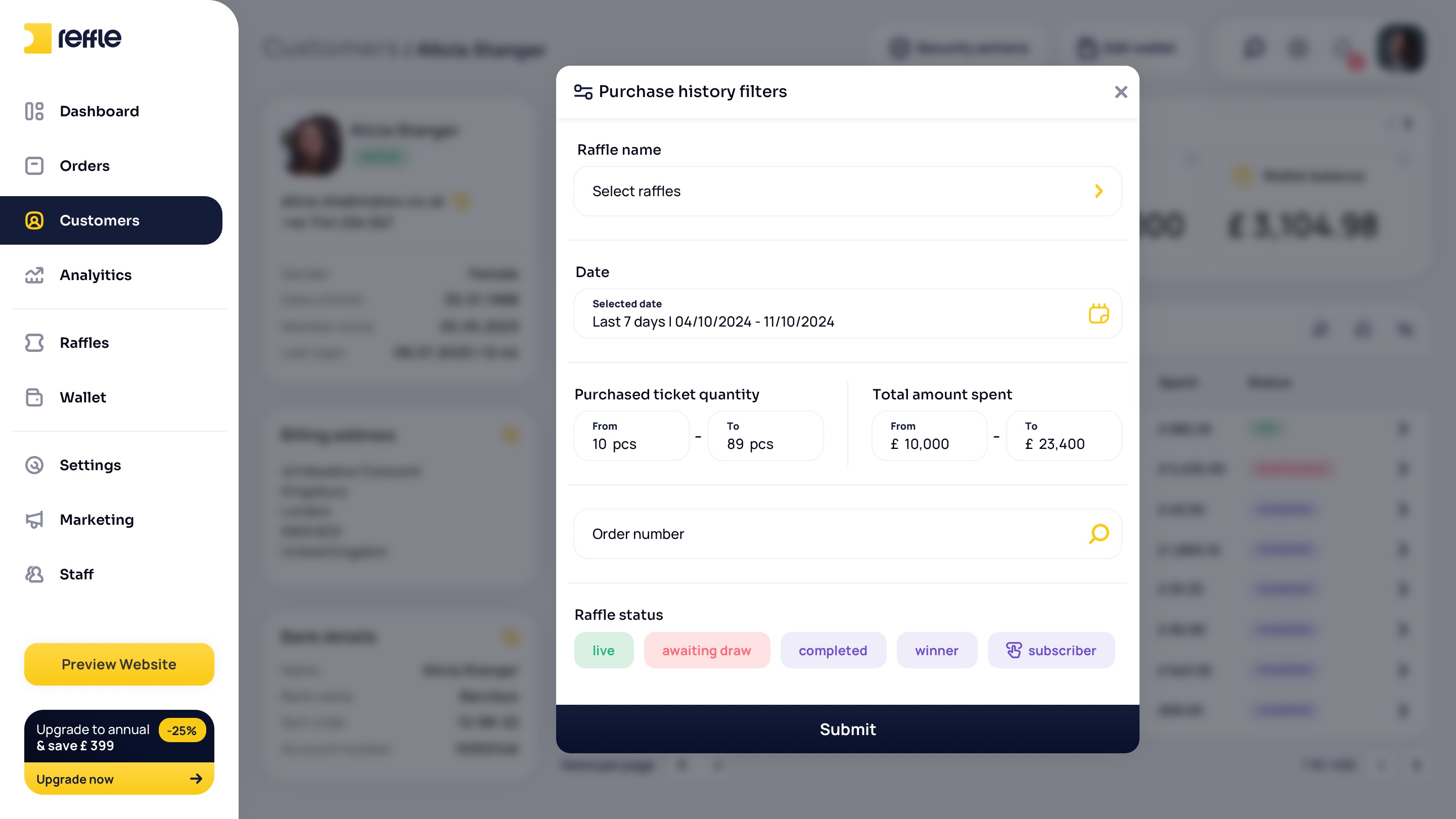 Customers screen 6