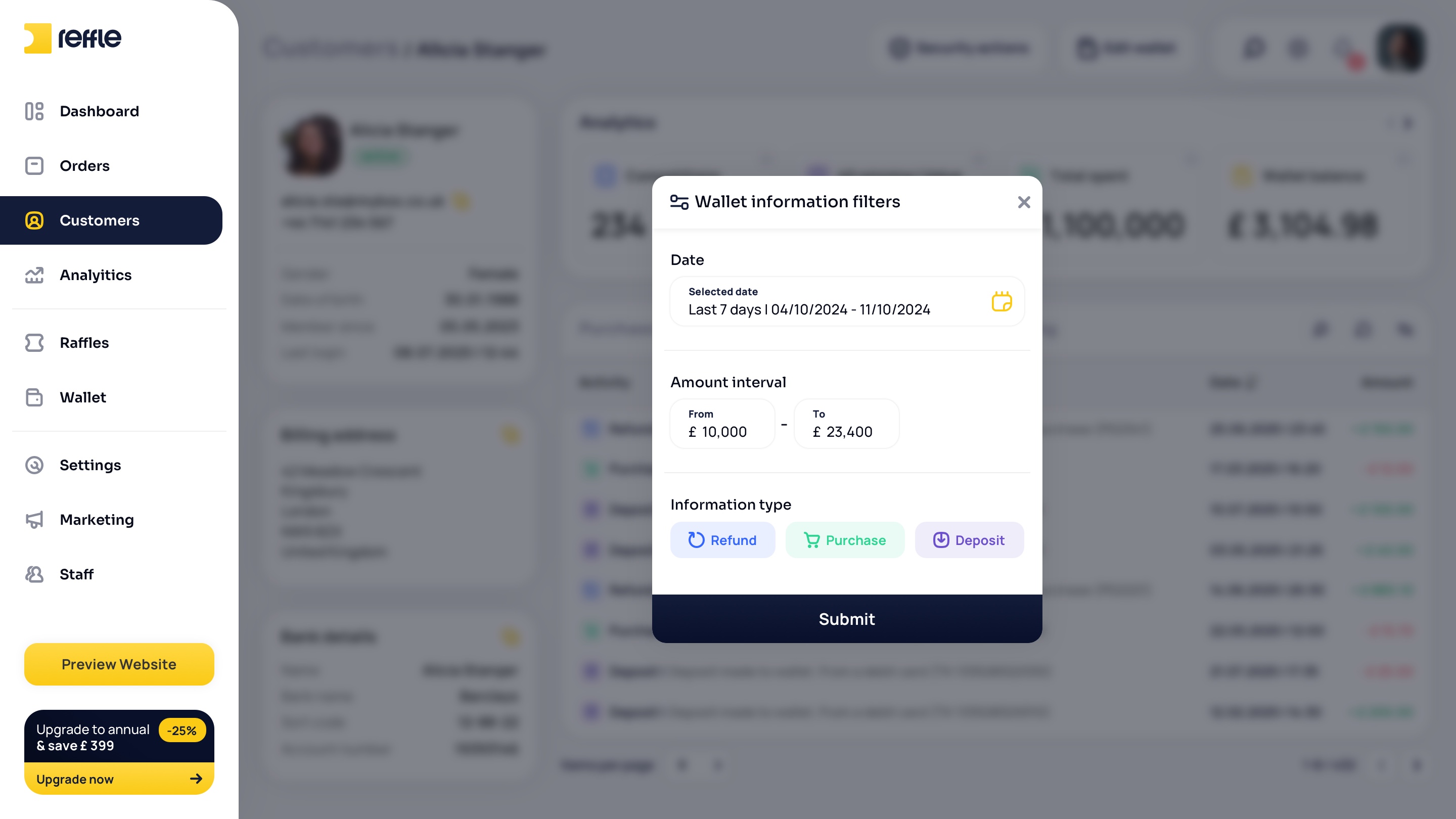 Customers screen 8