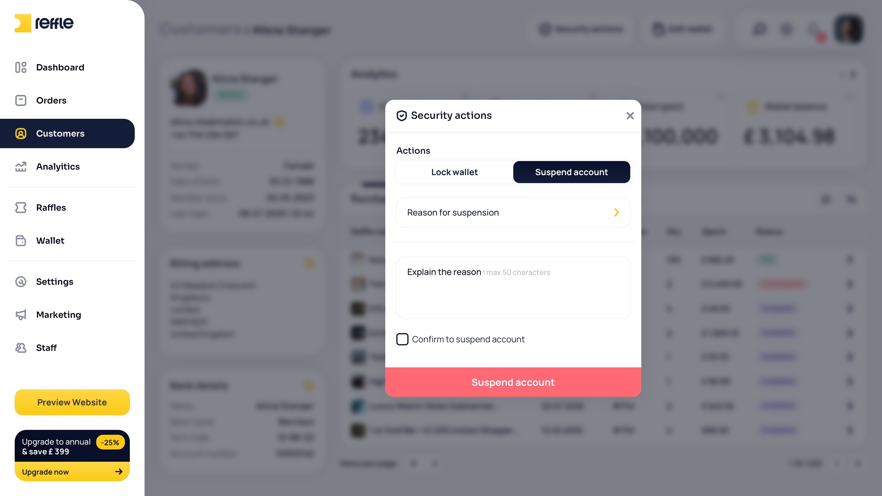 Customers screen 15
