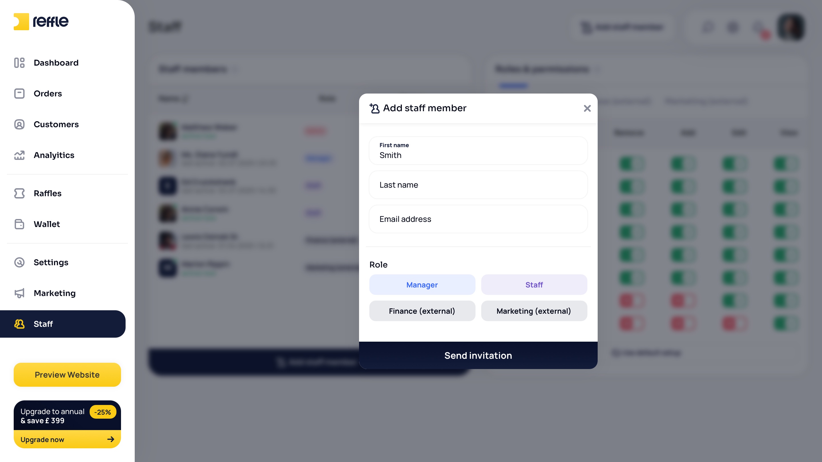 Staff screen 2