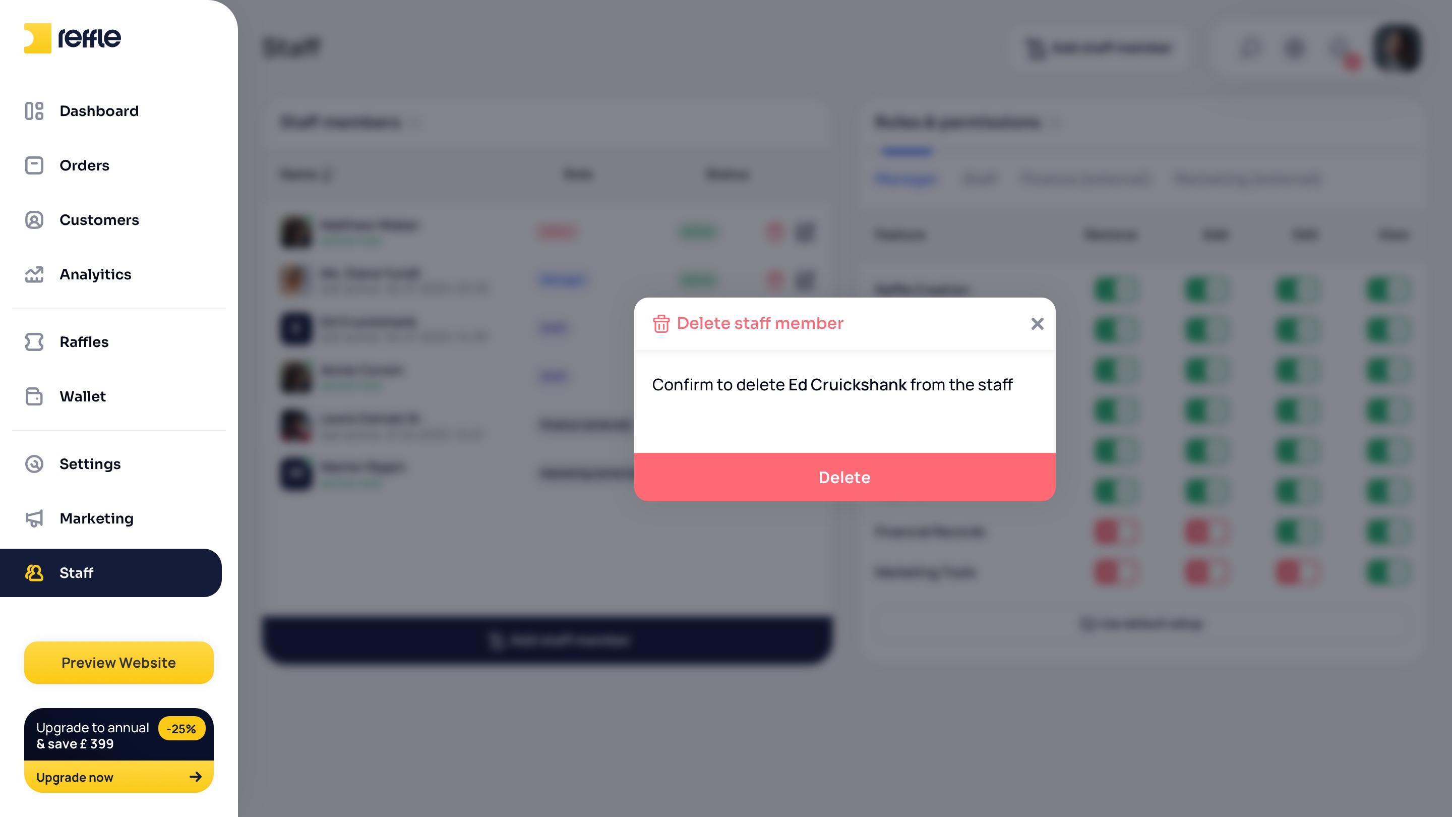 Staff screen 3