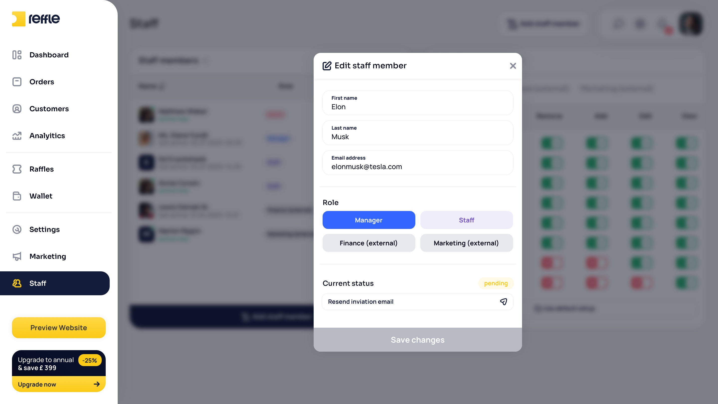 Staff screen 4